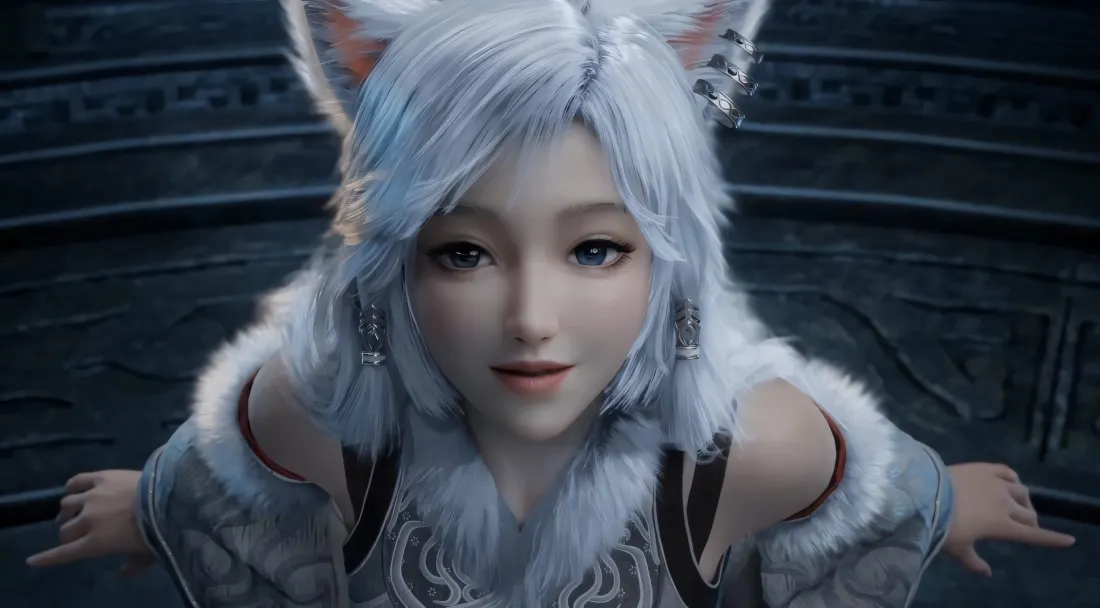 2k凡人修仙传壁纸｜银月背景图片 - 狐耳白发角色「哲风壁纸」