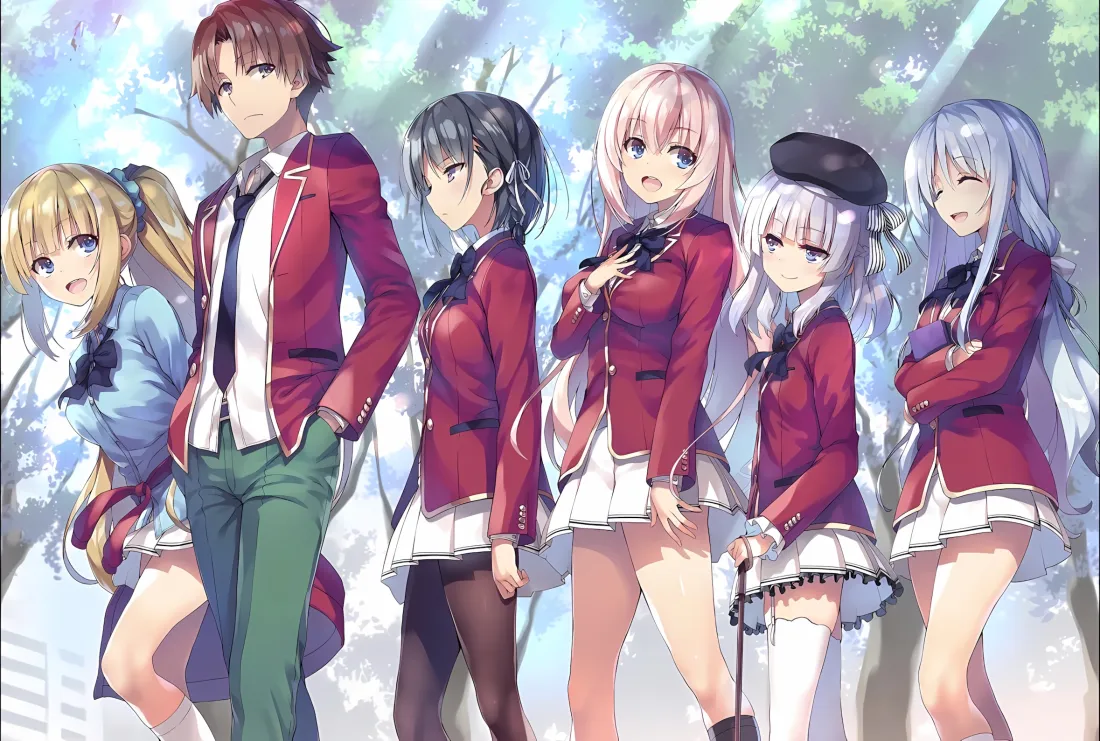 2k实教壁纸｜校园背景图片 - 二次元角色群像「哲风壁纸」