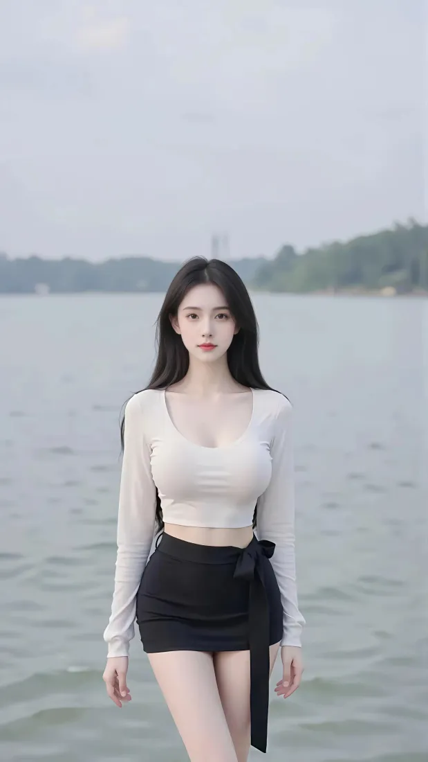 湖边美女手机壁纸｜自然风景背景 - 时尚穿搭「哲风壁纸」