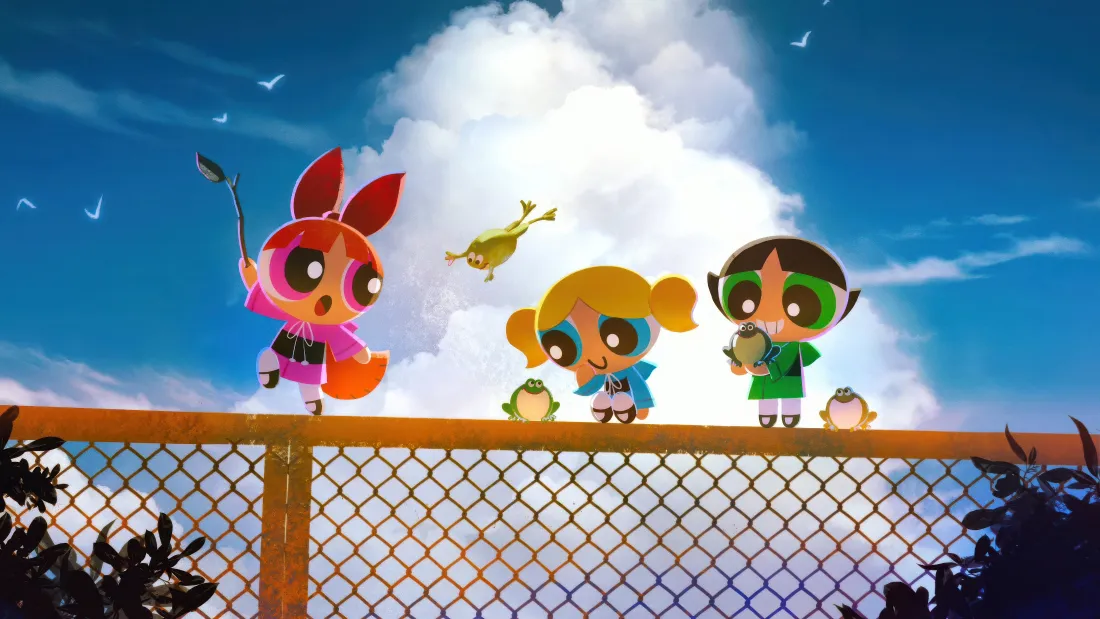 4k飞天小女警壁纸｜蓝天背景图片 - 花花泡泡毛毛「哲风壁纸」