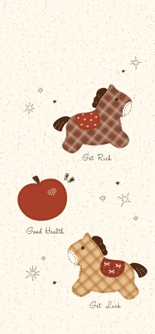 卡通小马手机壁纸｜手绘背景图片 - 苹果星星祝福「哲风壁纸」