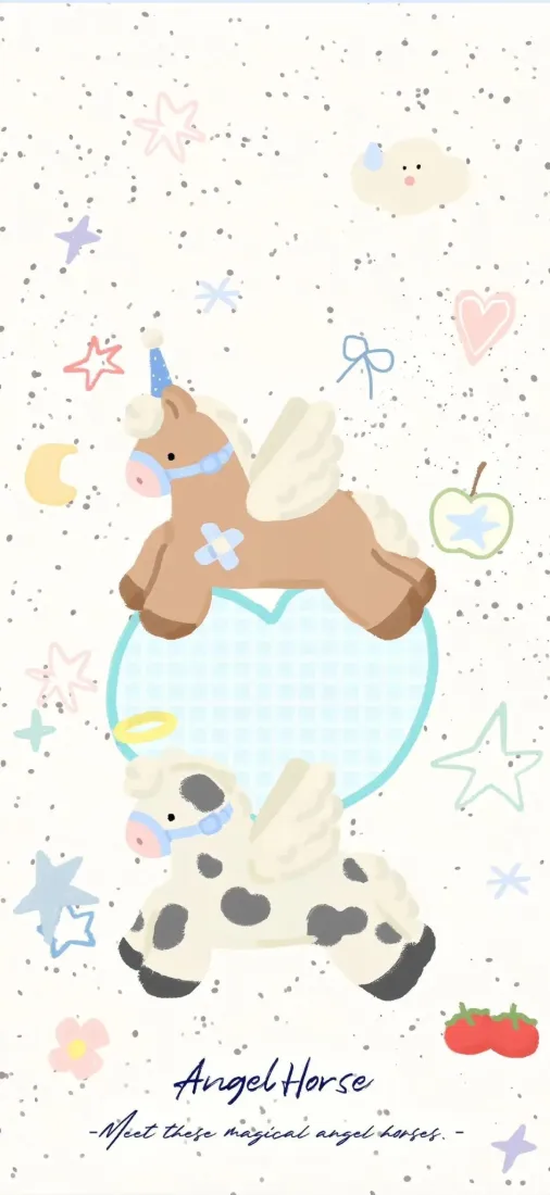 独角兽奶牛插画手机壁纸｜马年背景图片 - 可爱卡通装饰「哲风壁纸」