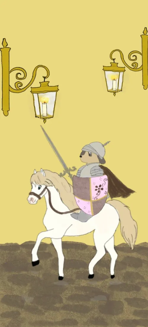 骑士白马插画手机壁纸｜复古灯笼背景图片 - 马年「哲风壁纸」