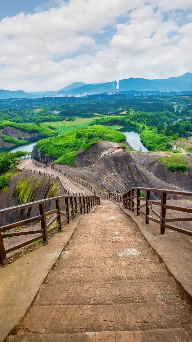 高椅岭手机壁纸｜自然风景背景图片 - 丹霞山水栈道「哲风壁纸」