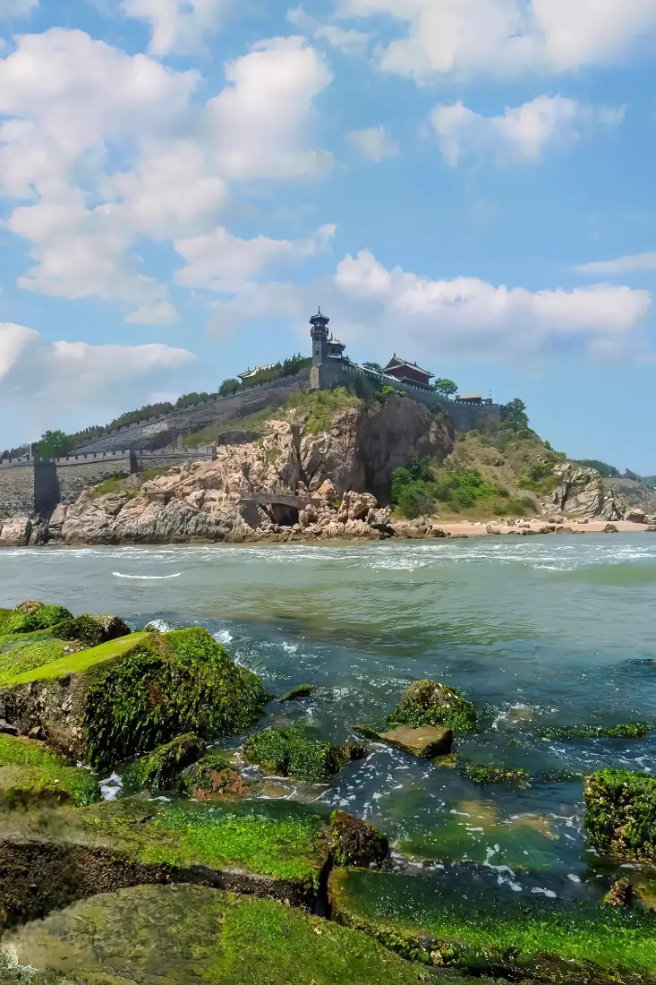 蓬莱阁手机壁纸｜蓬莱阁背景图片 - 烟台海滨礁石海景「哲风壁纸」