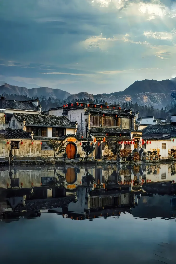 宏村手机壁纸｜徽派建筑背景图片 - 水乡古村落「哲风壁纸」
