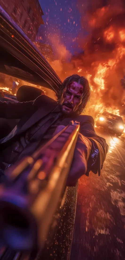 JohnWick手机壁纸｜战争背景图片 - 基努里维斯「哲风壁纸」