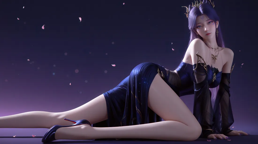 6k梦可儿神墓壁纸｜紫色背景图片 - 3D建模「哲风壁纸」