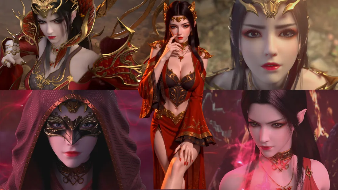 14k美杜莎壁纸｜斗破苍穹背景图片 - 红衣女王「哲风壁纸」