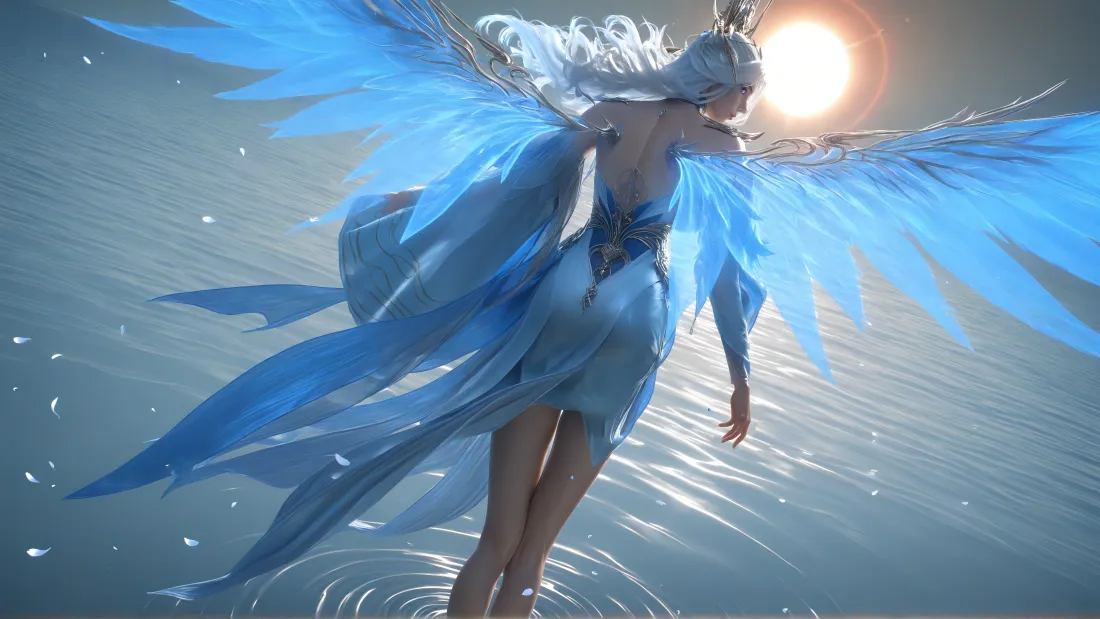 6k宁雨蝶壁纸｜百炼成神背景图片 - 蓝色翅膀「哲风壁纸」