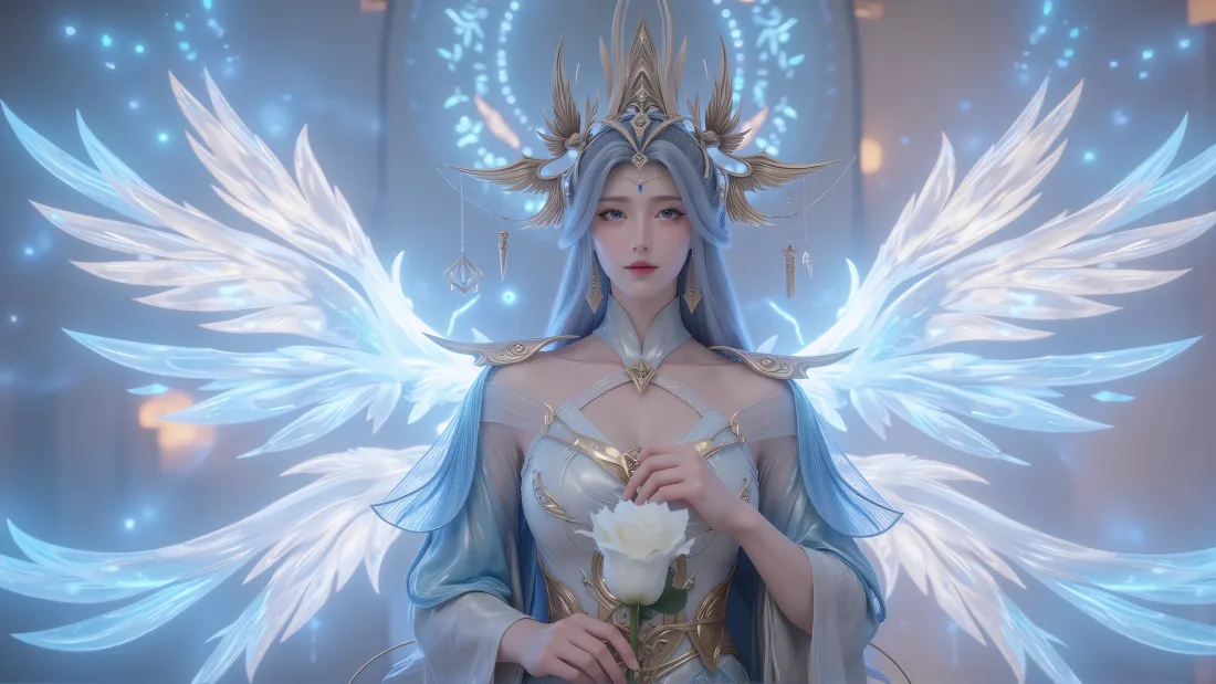 4k宁雨蝶壁纸｜百炼成神背景图片 - 天使翅膀「哲风壁纸」