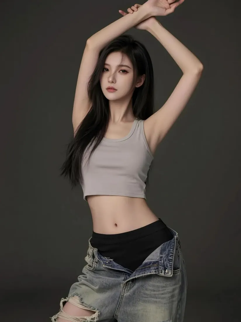 性感美女手机壁纸｜深色背景图片 - 潮流穿搭「哲风壁纸」