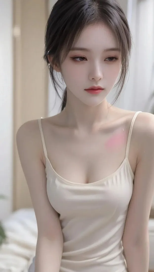 美女吊带手机壁纸｜室内背景图片 - 性感柔美「哲风壁纸」