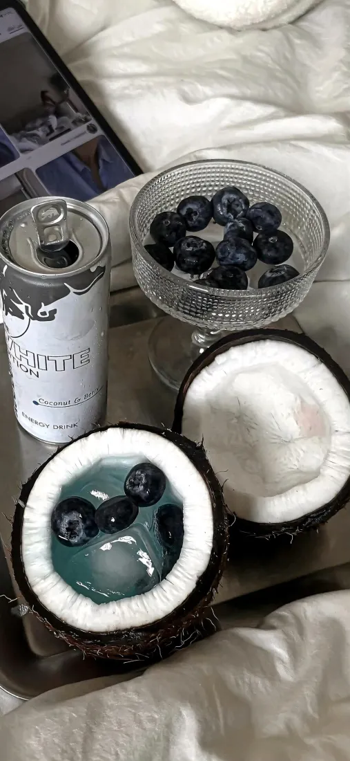 椰子蓝莓手机壁纸｜ins风背景图片 - 清新静物摆盘「哲风壁纸」