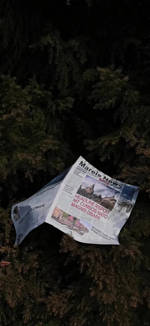 报纸手机壁纸｜昏暗背景图片 - 树枝树叶「哲风壁纸」