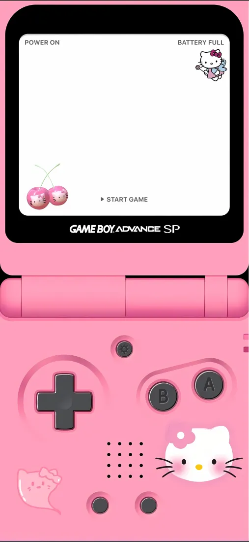 凯蒂猫手机壁纸｜粉色游戏机背景图片 - 折叠屏「哲风壁纸」