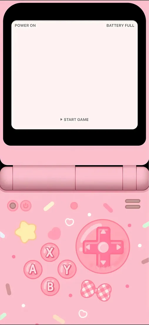 粉色折叠游戏机手机壁纸｜卡通掌机背景 - 游戏玩具「哲风壁纸」