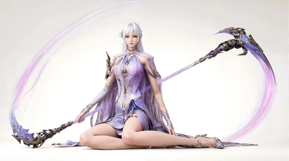 9k圣采儿壁纸｜神印王座背景图 - 紫色服饰镰刀「哲风壁纸」