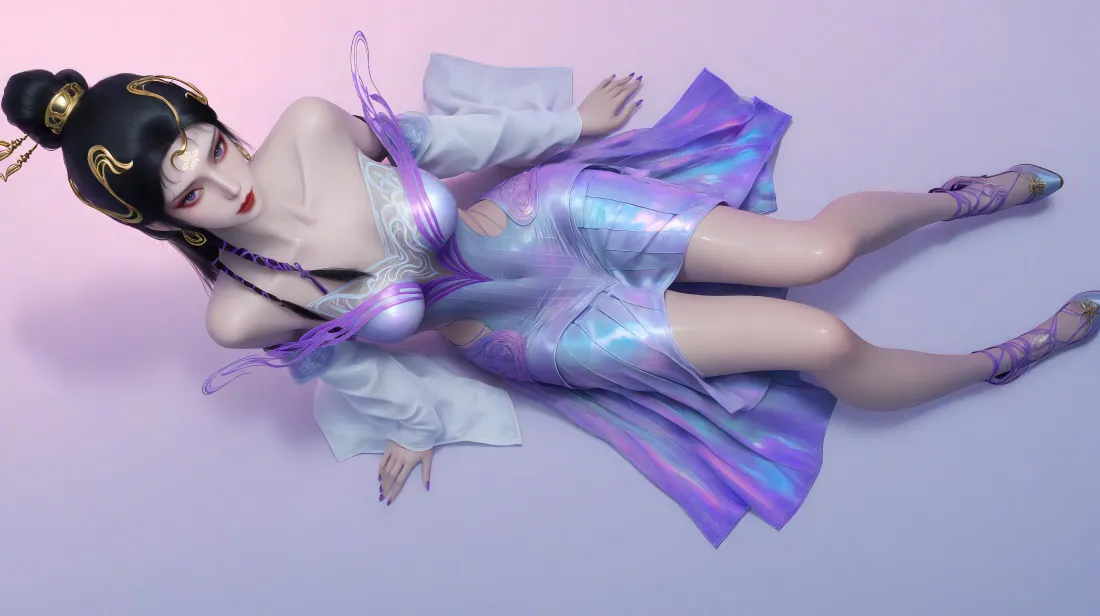 6k媚姬壁纸｜紫粉背景图片 - 仙逆古风美女「哲风壁纸」