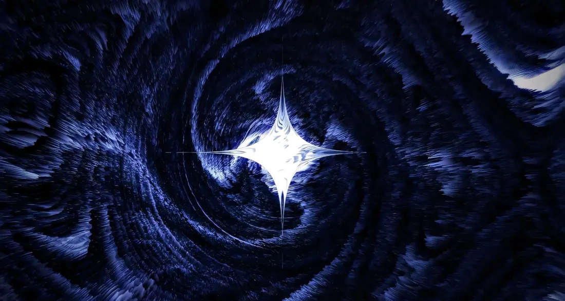 2k四芒星漩涡壁纸｜蓝黑背景 - 科幻「哲风壁纸」