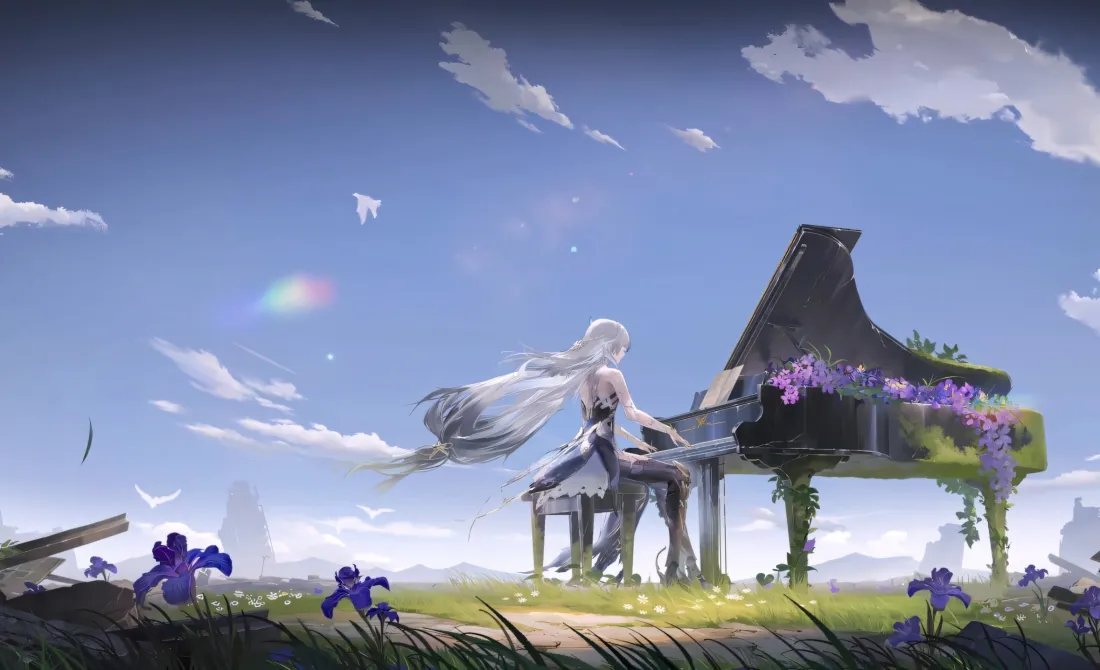 2k尼尔：机械纪元壁纸｜钢琴背景 - A2 银发 废墟「哲风壁纸」