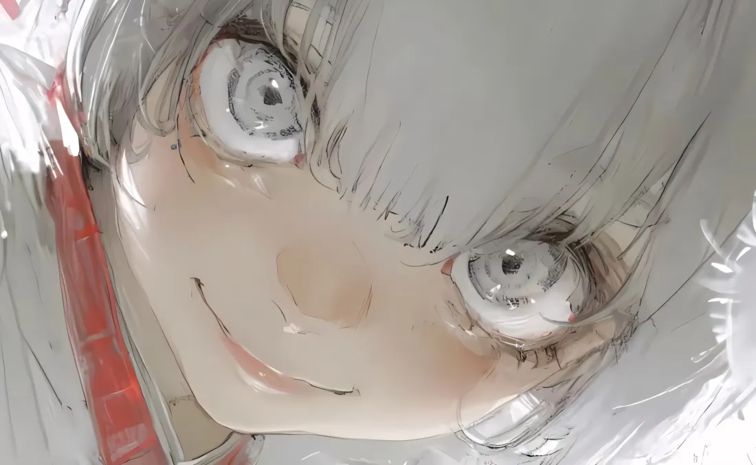 2k白发白瞳动漫人物壁纸｜灰调背景图片 - 二次元「哲风壁纸」