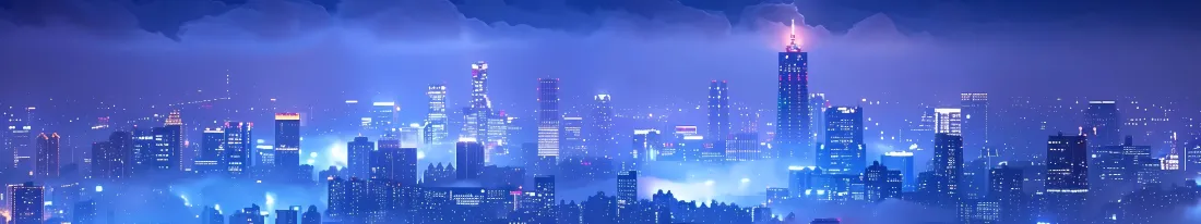 7k赛博朋克城市壁纸｜带鱼屏背景图片 - 蓝色夜景「哲风壁纸」