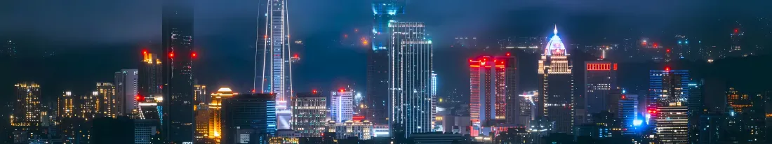 7k城市夜景壁纸｜都市背景 - 夜晚带鱼屏灯光「哲风壁纸」