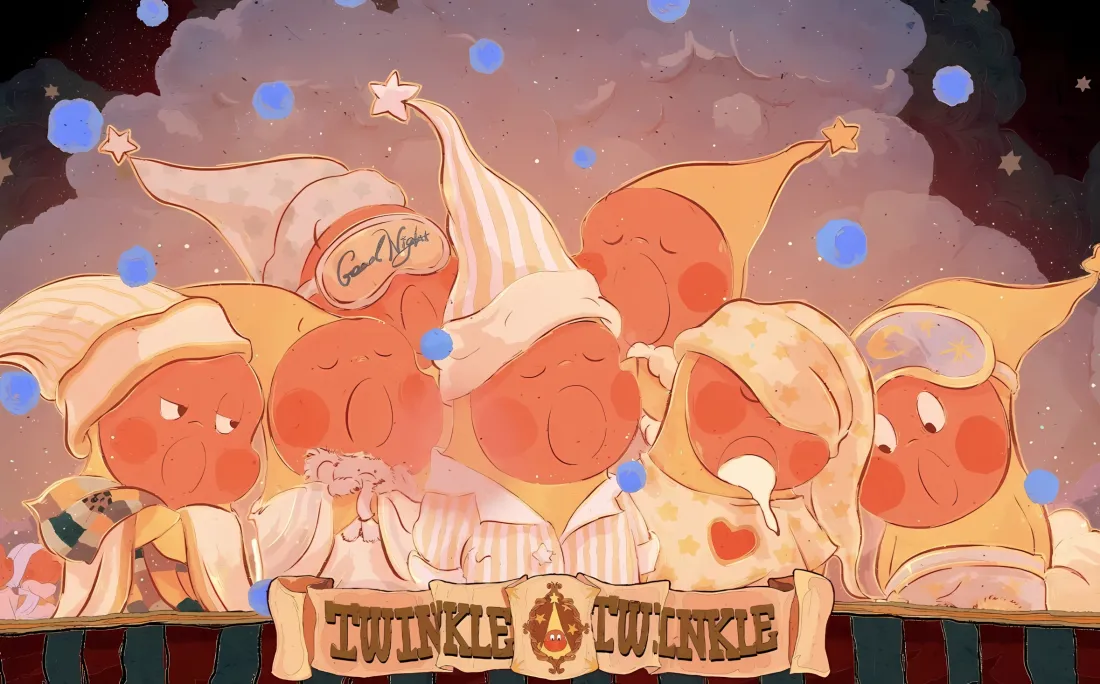 2k星星人壁纸｜蓝色光点背景 - 可爱卡通梦境「哲风壁纸」