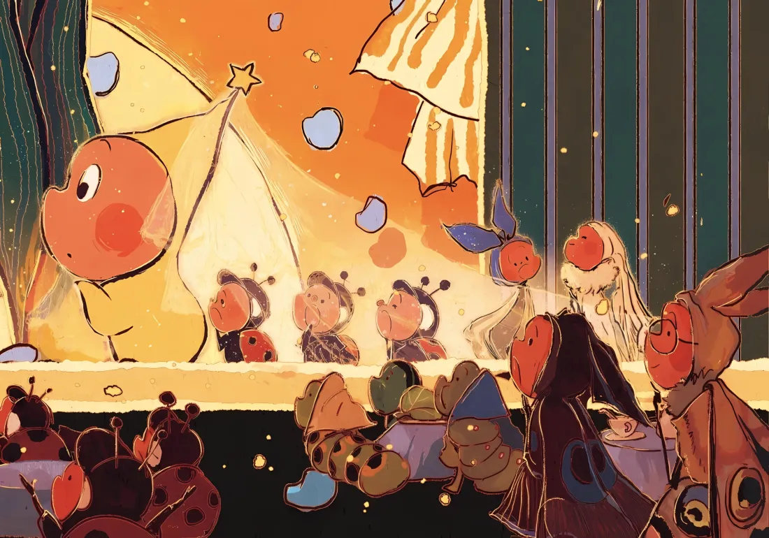 2k星星人壁纸｜卡通背景图片 - 童话舞台表演「哲风壁纸」