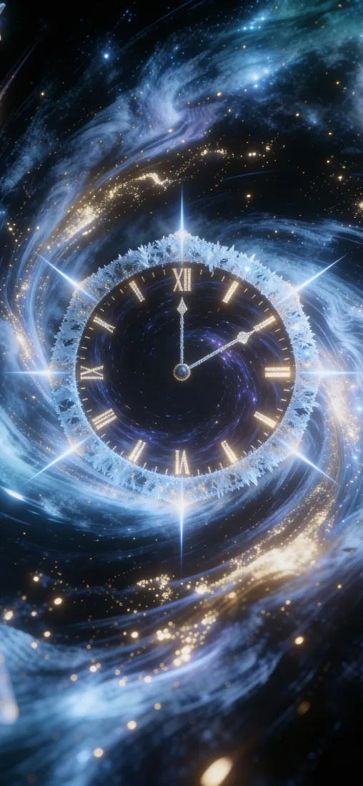 宇宙时钟手机壁纸｜时空漩涡背景图 - 科幻星云「哲风壁纸」