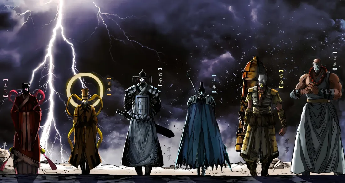 3k镇魂街神武灵军团壁纸｜暗黑雷电背景 - 古风武将「哲风壁纸」