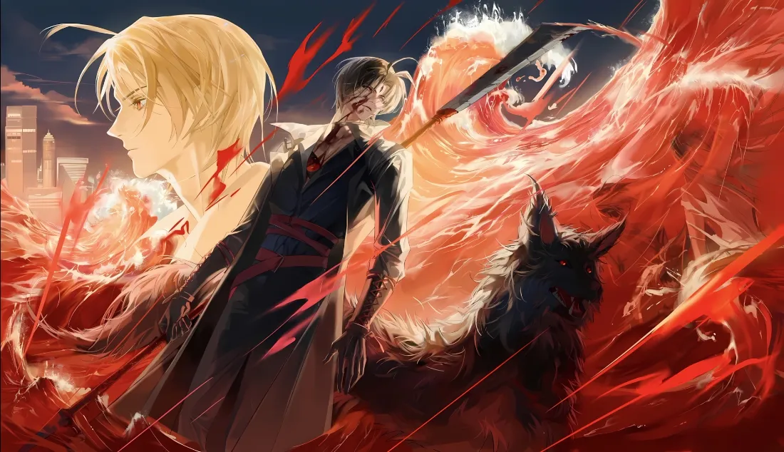 2k二郎神壁纸｜神秘复苏杨间背景图片 - 红焰狼形「哲风壁纸」