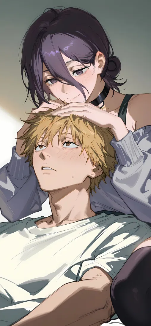 电锯人手机壁纸｜电次雷塞背景图片 - 动漫角色互动「哲风壁纸」