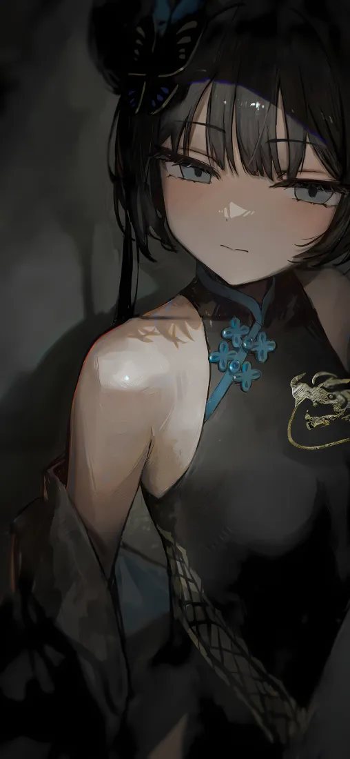 龙华妃咲手机壁纸｜蓝色档案背景图 - 旗袍「哲风壁纸」