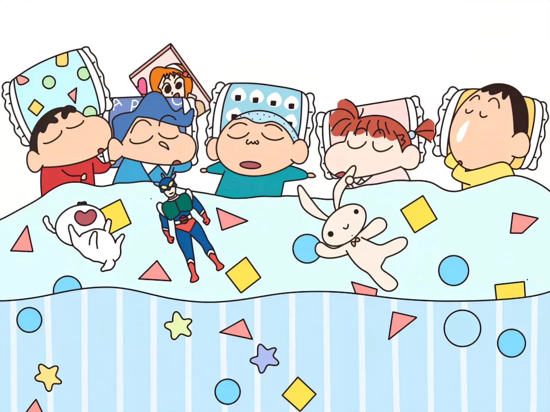 2k蜡笔小新壁纸｜卡通背景图片 - 睡觉的小伙伴们「哲风壁纸」