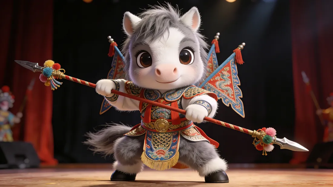 2kQ版小马壁纸｜国风戏服背景图片 - 萌宠表演「哲风壁纸」