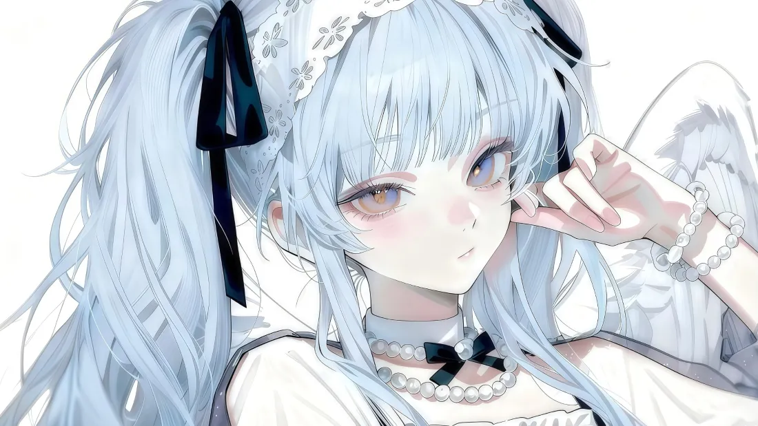 3k洛丽塔女仆壁纸｜蓝色双马尾背景图片 - 二次元萌系「哲风壁纸」