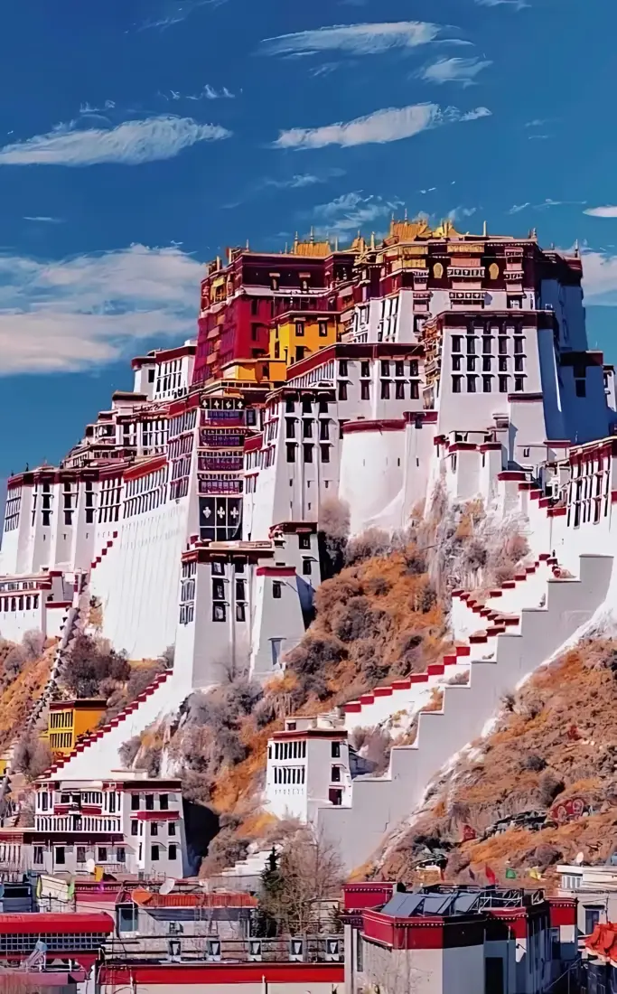 布达拉宫手机壁纸｜拉萨背景图片 - 西藏宗教建筑「哲风壁纸」