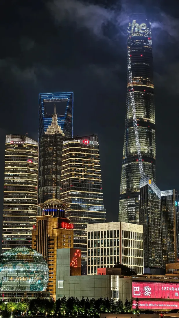 上海夜景手机壁纸｜上海背景图片 - 陆家嘴建筑群「哲风壁纸」