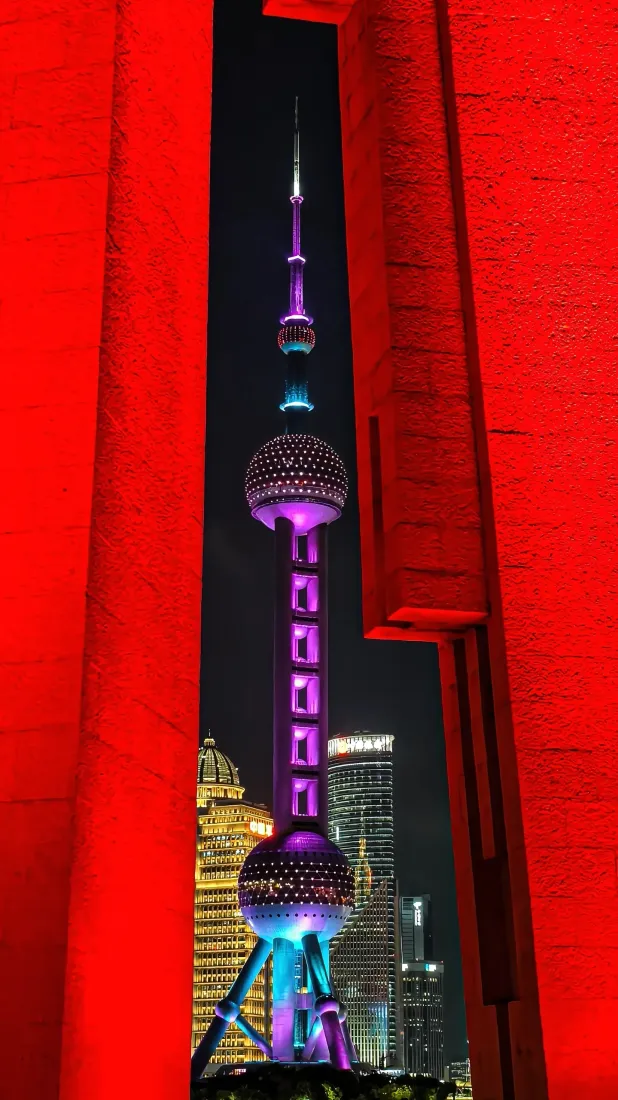 东方明珠手机壁纸｜上海夜景背景图片 - 城市地标「哲风壁纸」