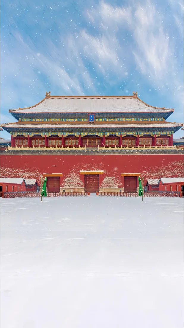 天安门雪景手机壁纸｜北京故宫背景图 - 冬季「哲风壁纸」