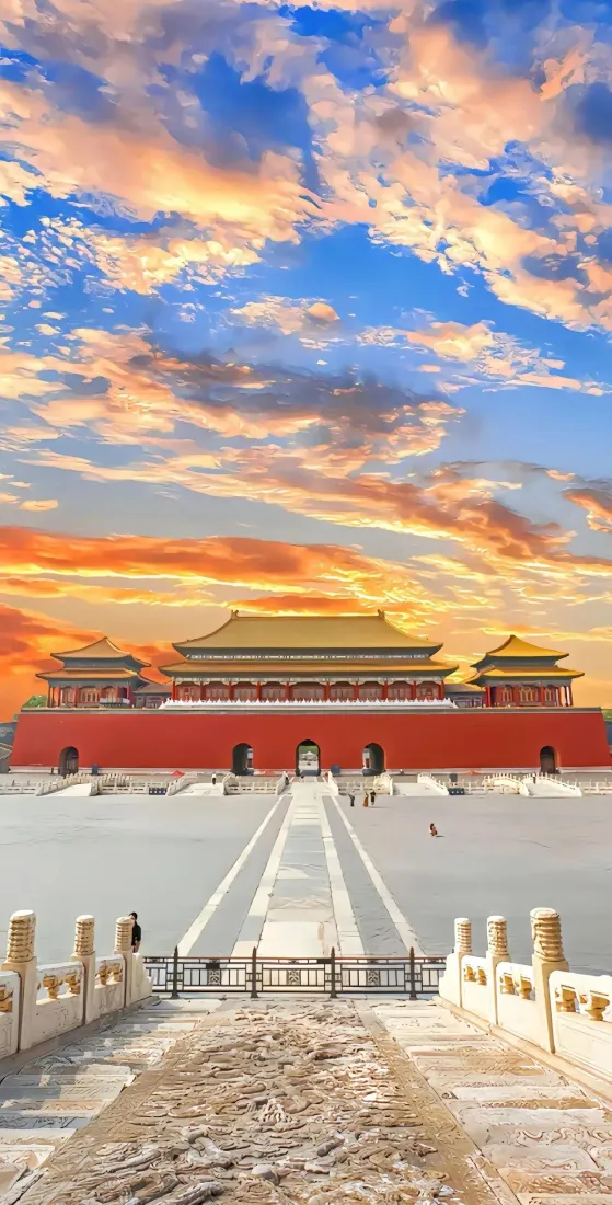 故宫手机壁纸｜北京背景图片 - 雪景红墙黄瓦「哲风壁纸」