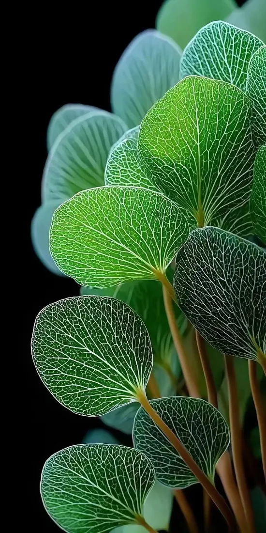 植物手机壁纸｜自然背景图片 - 绿色叶脉手机「哲风壁纸」