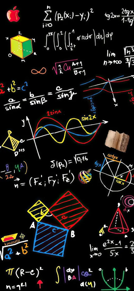 数学公式手机壁纸｜黑板背景图片 - 几何图形「哲风壁纸」