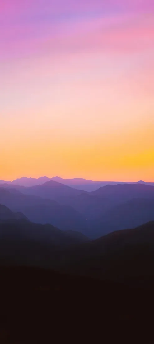 山脉黄昏手机壁纸｜渐变色彩背景 - 自然风景「哲风壁纸」