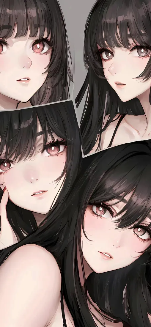 （动漫少女手机壁纸｜二次元少女背景图片 - 黑发红瞳）「哲风壁纸」