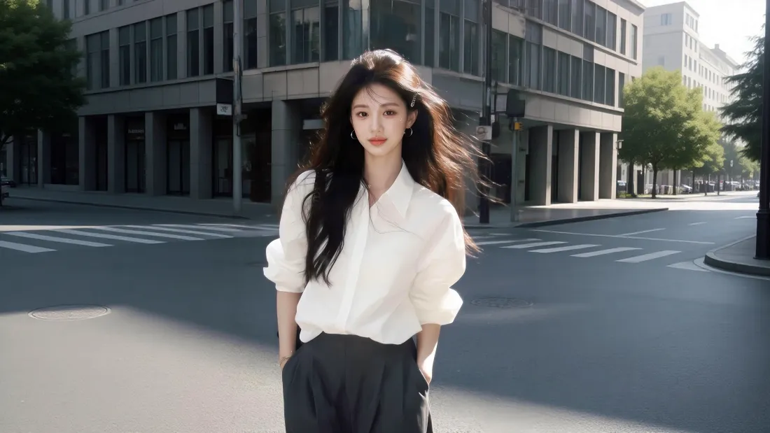 4k街景美女壁纸｜都市街道背景图片 - OL穿搭「哲风壁纸」