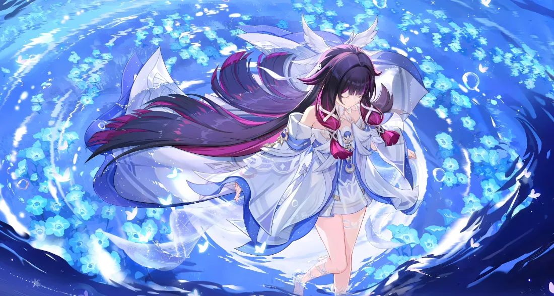 2k哥伦比娅壁纸｜蓝色水波背景图片 - 原神「哲风壁纸」