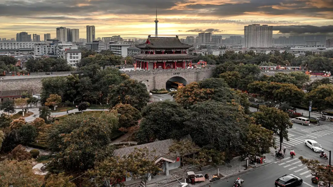 3k开封鼓楼壁纸｜开封城市背景图片 - 黄昏古都景观「哲风壁纸」